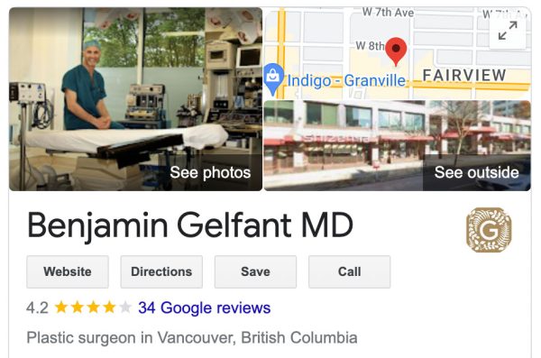 Dr. Gelfant Google Reviews